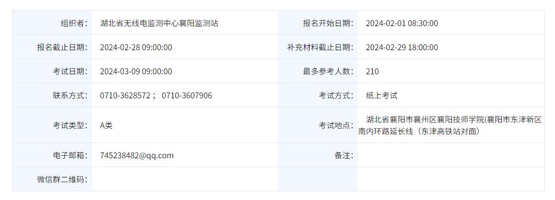 湖北省2024年第二期业余无线电台操作技术能力验证考试公告